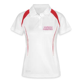 loesungsorientiert - Frauen Polo atmungsaktiv - Weiß/Navy - Vorne