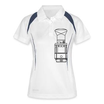 Tram - Frauen Polo atmungsaktiv - Weiß/Navy - Vorne