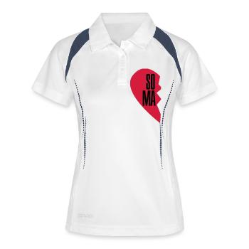 Soul Mate Couple Shirt - Frauen Polo atmungsaktiv - Weiß/Navy - Vorne