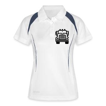 Lkw - Frauen Polo atmungsaktiv - Weiß/Navy - Vorne