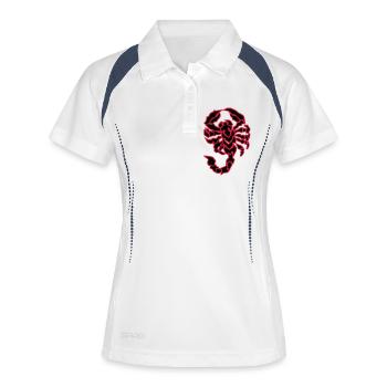skorpion - Frauen Polo atmungsaktiv - Weiß/Navy - Vorne