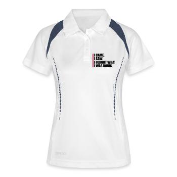 I came saw forget - Frauen Polo atmungsaktiv - Weiß/Navy - Vorne