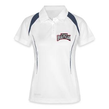 Junggesellenabschied Team Bräutigam - Frauen Polo atmungsaktiv - Weiß/Navy - Vorne