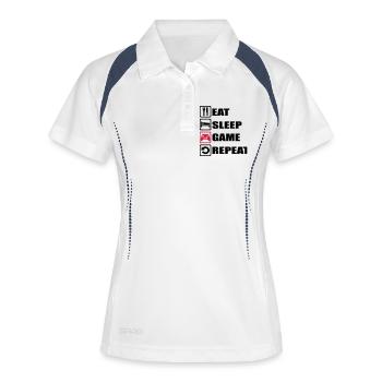 EAT SLEEP GAME REPEAT - Women's Polo breathable - white/navy - Front