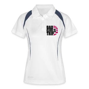 sun black team crew boes bad dangerous on t - Women's Polo breathable - white/navy - Front