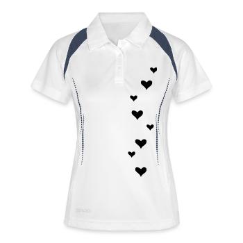 cœurs - Polo respirant Femme - blanc/marine - Devant