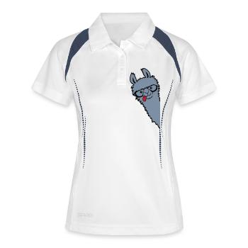 Nerd Horn Glasses Lama - Women's Polo breathable - white/navy - Front