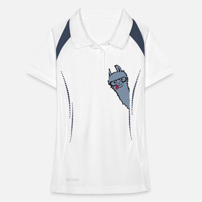 Nerd Horn Glasses Lama Women's Polo breathable