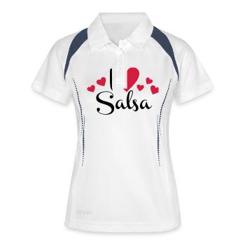 salsa - Frauen Polo atmungsaktiv - Weiß/Navy - Vorne