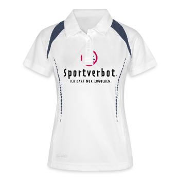 Sportverbot - Frauen Polo atmungsaktiv - Weiß/Navy - Vorne