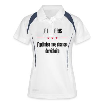 je triche - Polo respirant Femme - blanc/marine - Devant