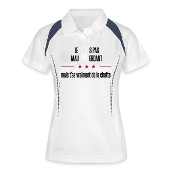 je ne suis - Polo respirant Femme - blanc/marine - Devant