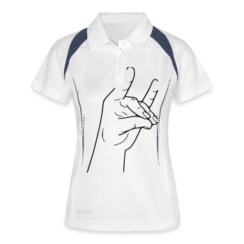 Hand Fuchs - Frauen Polo atmungsaktiv - Weiß/Navy - Vorne