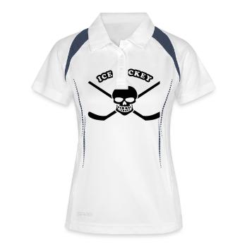 eishockey - Frauen Polo atmungsaktiv - Weiß/Navy - Vorne