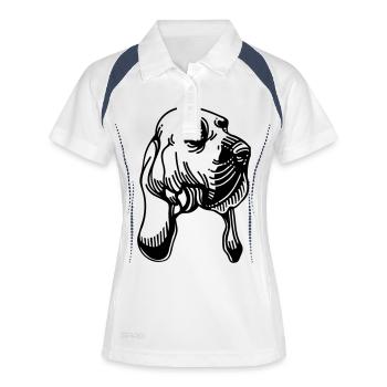 Bloodhound - race de chien - Polo respirant Femme - blanc/marine - Devant