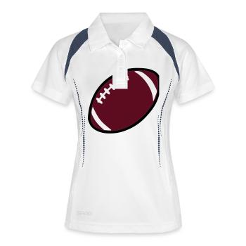 rugby ball or soccer americain712 - Women's Polo breathable - white/navy - Front