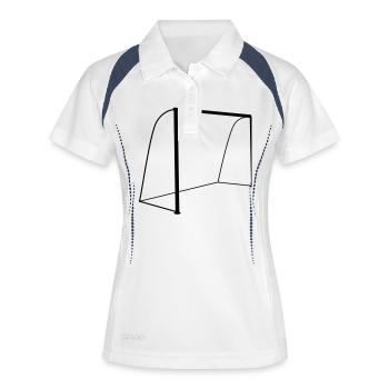 Ziel - Frauen Polo atmungsaktiv - Weiß/Navy - Vorne
