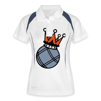 crown king crown petanque boule1 - Women's Polo breathable - white/navy - Front