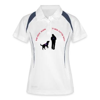 chien de sauvetage - Polo respirant Femme - blanc/marine - Devant