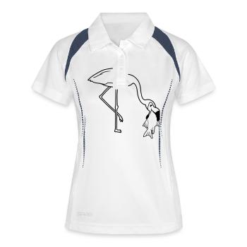cool hunger fish eat delicious mouth on food tr - Women's Polo breathable - white/navy - Front