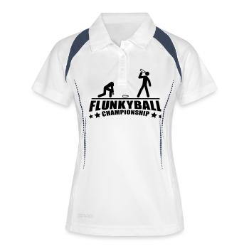 flunkyball_bierball_championship_1__f1 - Polo respirant Femme - blanc/marine - Devant
