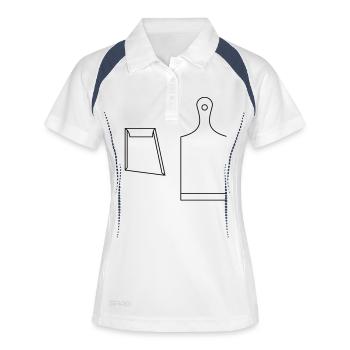 brett_und_schaber_1c_vektor - Polo respirant Femme - blanc/marine - Devant