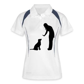 dog agility - Women's Polo breathable - white/navy - Front