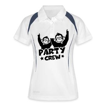 party_crew_monkeys_pi1 - Polo respirant Femme - blanc/marine - Devant