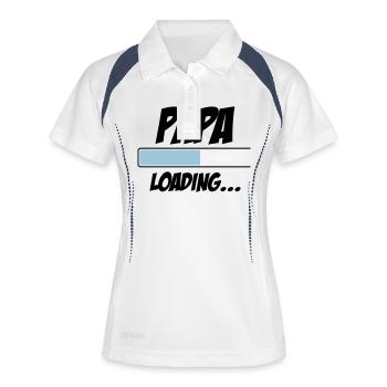 Papa Loading... - Frauen Polo atmungsaktiv - Weiß/Navy - Vorne