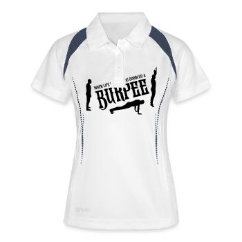 When Life Knocks YOu Down Do A Burpee - Frauen Polo atmungsaktiv - Weiß/Navy - Vorne