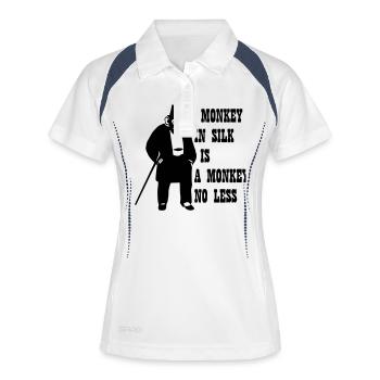 A Monkey In Silk Is A Monkey No Less - Frauen Polo atmungsaktiv - Weiß/Navy - Vorne