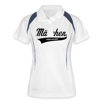 Mädchen Für Alles - Frauen Polo atmungsaktiv - Weiß/Navy - Vorne