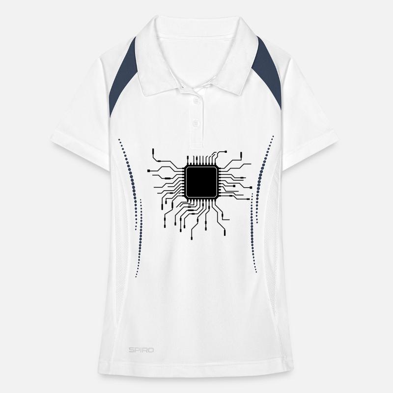 processor cpu wires wire cabling computer Women's Polo breathable