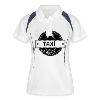 elu taxi de l'année - Polo respirant Femme - blanc/marine - Devant