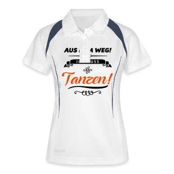 ich muss tanzen design - Frauen Polo atmungsaktiv - Weiß/Navy - Vorne