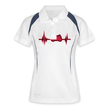 motorrad puls - Frauen Polo atmungsaktiv - Weiß/Navy - Vorne