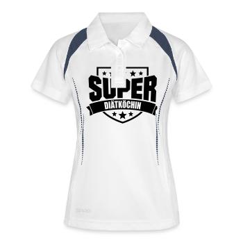 Super Diätköchin - Frauen Polo atmungsaktiv - Weiß/Navy - Vorne
