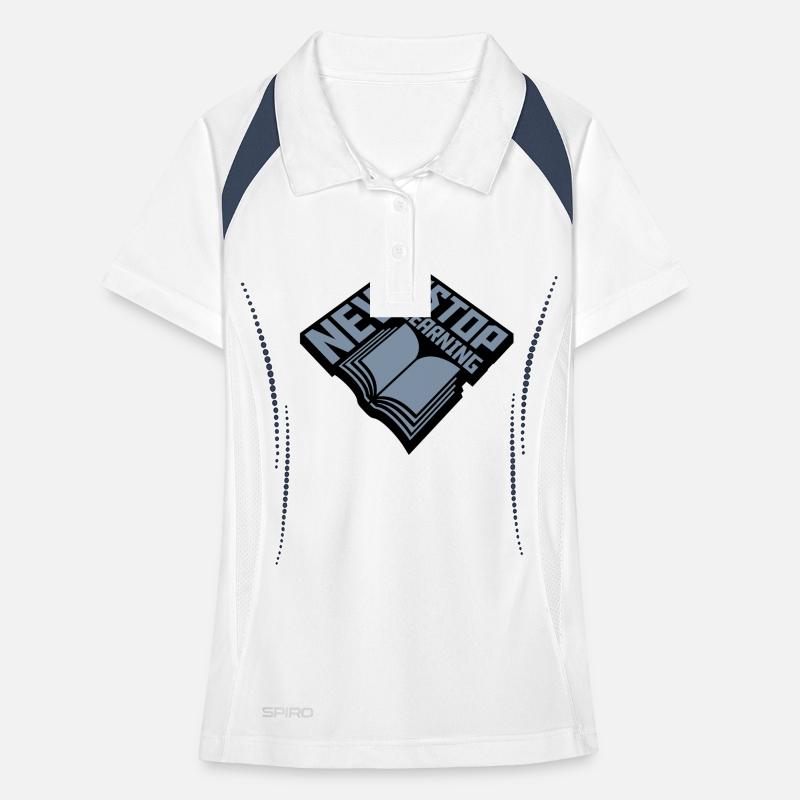 never stop learning quote Women's Polo breathable