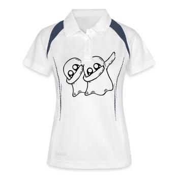 Équipe 2 Dabbing Ghosts - Polo respirant Femme - blanc/marine - Devant