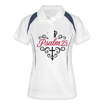 Pslam 23 Bible Verse - Women's Polo breathable - white/navy - Front