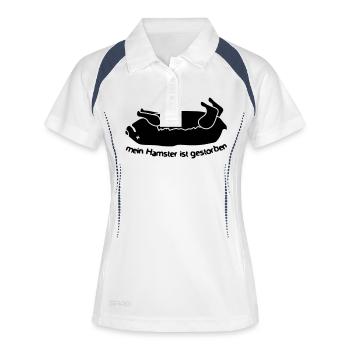hamster mort - Polo respirant Femme - blanc/marine - Devant