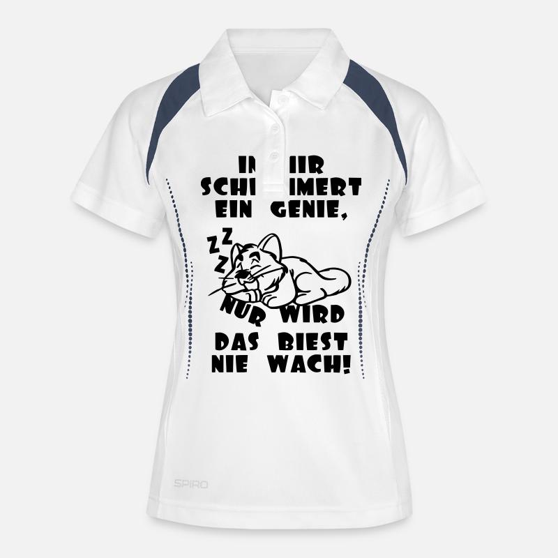 genius - Women's Polo breathable - white/navy