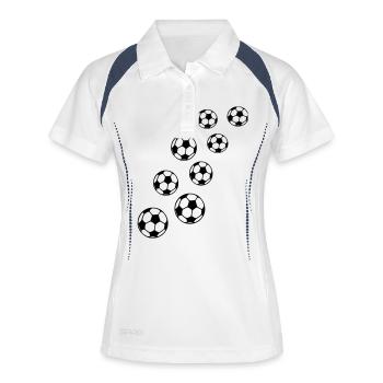 Foot - Polo respirant Femme - blanc/marine - Devant