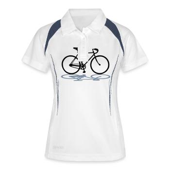 Bike, bicycle,beachcruiser, racing bicycle - Women's Polo breathable - white/navy - Front