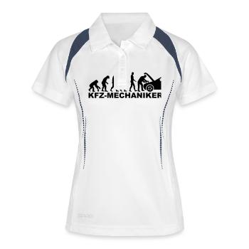 Kfz-Mechaniker - Frauen Polo atmungsaktiv - Weiß/Navy - Vorne