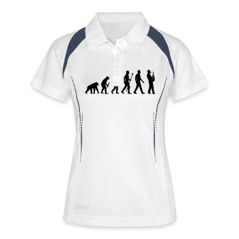 THÉORIE JAZZ DE CHEMISE ÉVOLUTION ! - Polo respirant Femme - blanc/marine - Devant