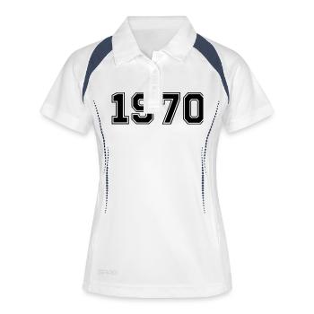 1970 - Polo respirant Femme - blanc/marine - Devant