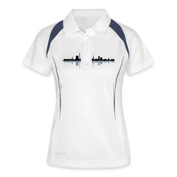 Skyline - Dortmund - Frauen Polo atmungsaktiv - Weiß/Navy - Vorne