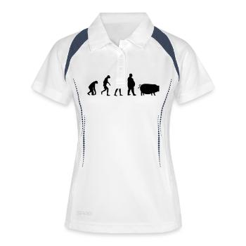 Evolution du singe à l'homme de porc - Polo respirant Femme - blanc/marine - Devant