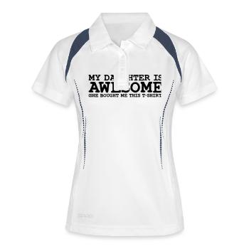 my daughter is awesome - Polo respirant Femme - blanc/marine - Devant